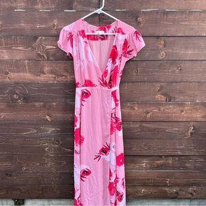 New York & Co Eva Mendes Floral Print Wrap Maxi Dress